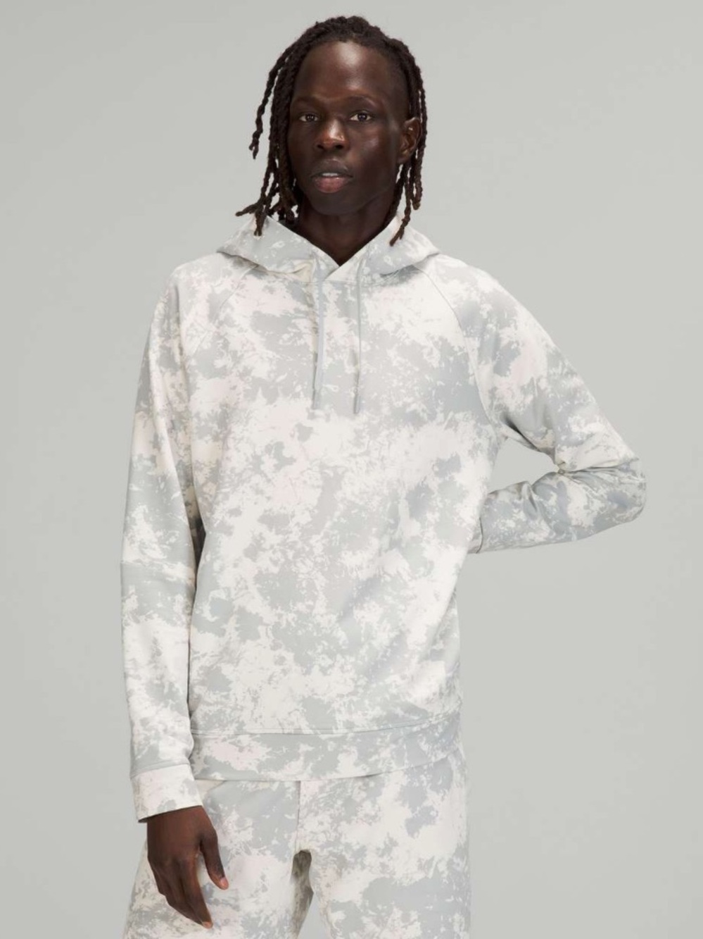Lululemon City Sweat Pullover Hoodie French Terry Gray White size Large